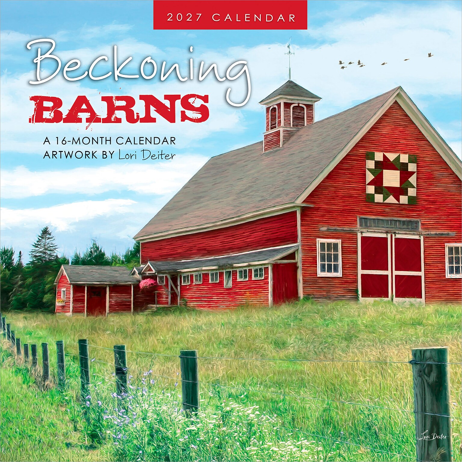 2027 BrownTrout Beckoning Barns 7 x 7 Monthly Wall Calendar (9781773728827)
