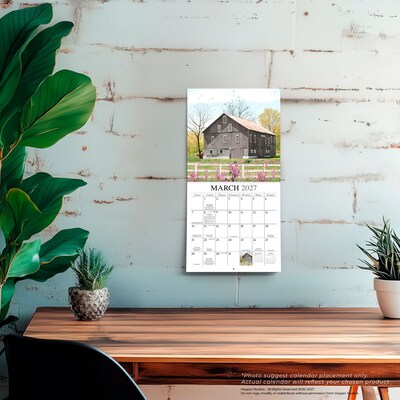 2027 BrownTrout Beckoning Barns 7" x 7" Monthly Wall Calendar (9781773728827)