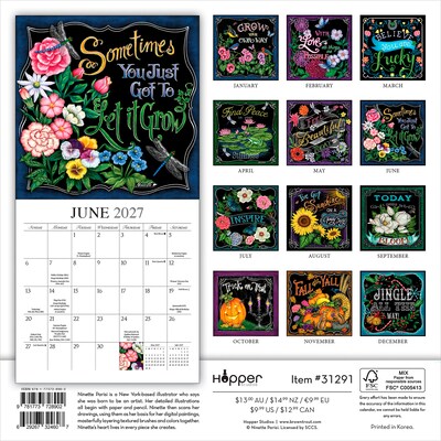 2027 BrownTrout Grow Your Own Way 7 x 7 Monthly Wall Calendar (9781773728902)