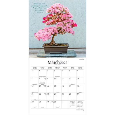 2027 BrownTrout Mindful Living 7" x 7" Monthly Wall Calendar (9798330713943)