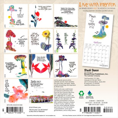 2027 BrownTrout Live with Intention 7 x 7 Monthly Wall Calendar (9798330713301)