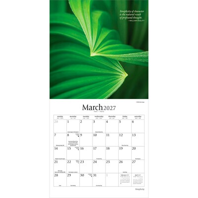 2027 BrownTrout Simplicity 7" x 7" Monthly Wall Calendar (9798330713905)