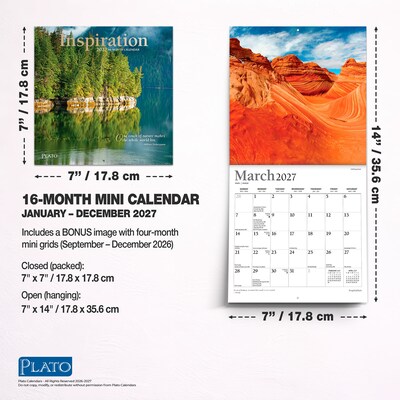2027 BrownTrout Inspiration 7" x 7" Monthly Wall Calendar (9798330714957)