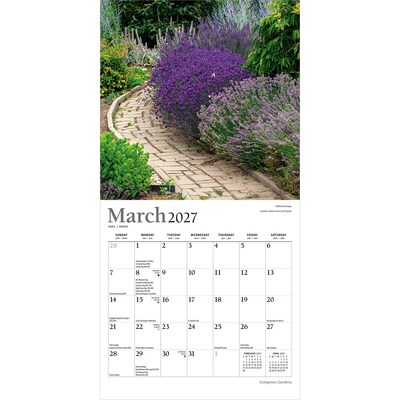 2027 BrownTrout Gorgeous Gardens 7" x 7" Monthly Wall Calendar (9798330714940)