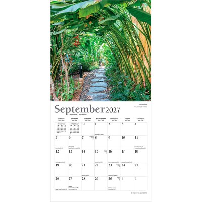 2027 BrownTrout Gorgeous Gardens 7" x 7" Monthly Wall Calendar (9798330714940)