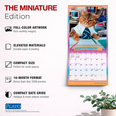 2027 BrownTrout Avanti Cranky Kitties 7" x 7" Monthly Wall Calendar (9798330714926)