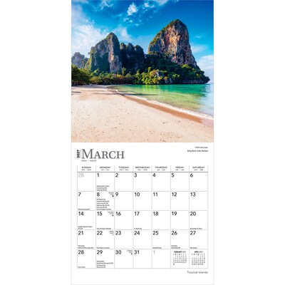 2027 BrownTrout Tropical Islands 7" x 7" Monthly Wall Calendar (9798330709694)