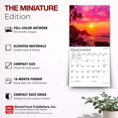 2027 BrownTrout Tropical Islands 7" x 7" Monthly Wall Calendar (9798330709694)