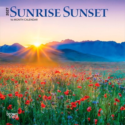 2027 BrownTrout Sunrise Sunset 7 x 7 Monthly Wall Calendar (9798330709663)