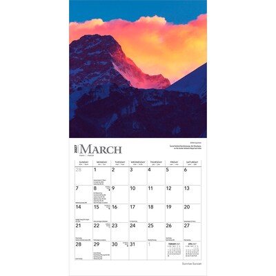 2027 BrownTrout Sunrise Sunset 7" x 7" Monthly Wall Calendar (9798330709663)