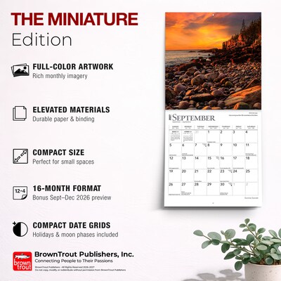 2027 BrownTrout Sunrise Sunset 7" x 7" Monthly Wall Calendar (9798330709663)