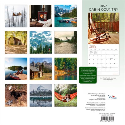 2027 BrownTrout Cabin Country 12 x 12 Monthly Wall Calendar (9781525617225)
