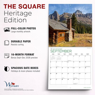 2027 BrownTrout Cabin Country 12" x 12" Monthly Wall Calendar (9781525617225)