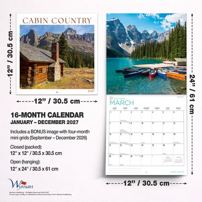 2027 BrownTrout Cabin Country 12" x 12" Monthly Wall Calendar (9781525617225)