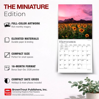 2027 BrownTrout Sunflowers 7" x 7" Monthly Wall Calendar (9798330709601)