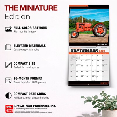 2027 BrownTrout Tractors 7" x 7" Monthly Wall Calendar (9798330709564)