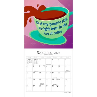 2027 BrownTrout But First Coffee 7" x 7" Monthly Wall Calendar (9798330713936)