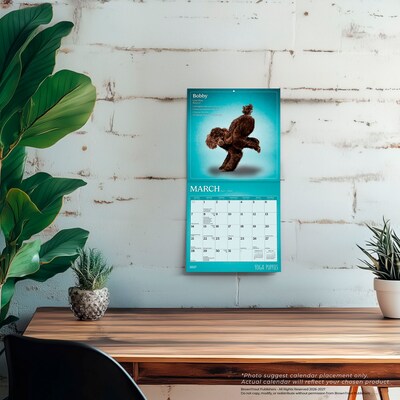 2027 BrownTrout Yoga Puppies 7" x 7" Monthly Wall Calendar (9798330713578)