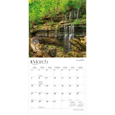 2027 BrownTrout Alabama Wild & Scenic 12" x 12" Monthly Wall Calendar (9798330710362)