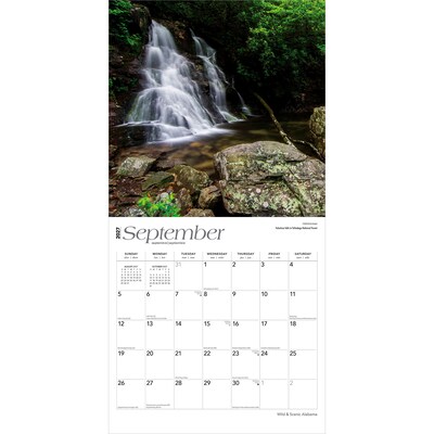 2027 BrownTrout Alabama Wild & Scenic 12" x 12" Monthly Wall Calendar (9798330710362)