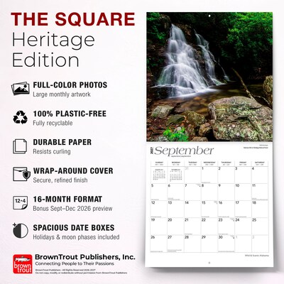 2027 BrownTrout Alabama Wild & Scenic 12" x 12" Monthly Wall Calendar (9798330710362)