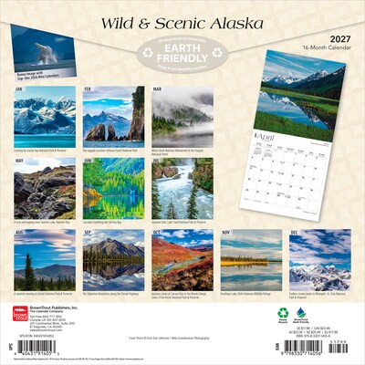 2027 BrownTrout Alaska Wild & Scenic 12 x 12 Monthly Wall Calendar (9798330714056)