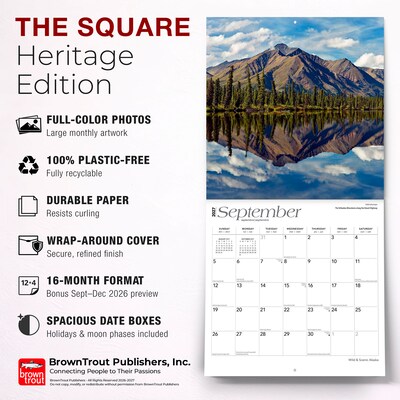 2027 BrownTrout Alaska Wild & Scenic 12" x 12" Monthly Wall Calendar (9798330714056)