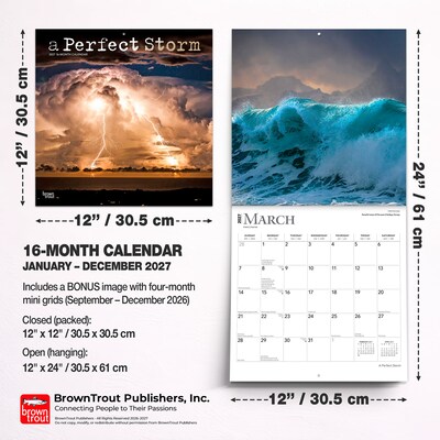 2027 BrownTrout A Perfect Storm 12" x 12" Monthly Wall Calendar (9798330711529)