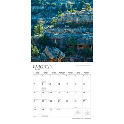 2027 BrownTrout Arizona National Parks & Monuments 12" x 12" Monthly Wall Calendar (9798330710379)