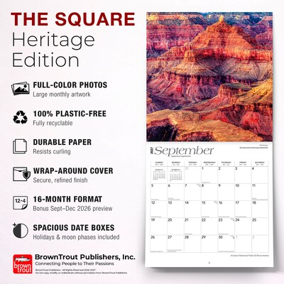 2027 BrownTrout Arizona National Parks & Monuments 12" x 12" Monthly Wall Calendar (9798330710379)
