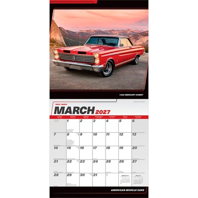 2027 BrownTrout American Muscle Cars 12" x 12" Monthly Wall Calendar (9798330712892)