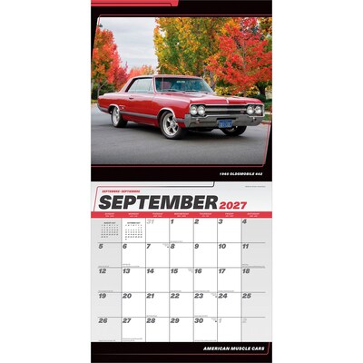 2027 BrownTrout American Muscle Cars 12" x 12" Monthly Wall Calendar (9798330712892)