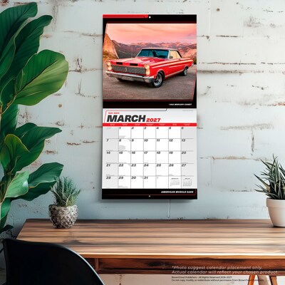 2027 BrownTrout American Muscle Cars 12" x 12" Monthly Wall Calendar (9798330712892)