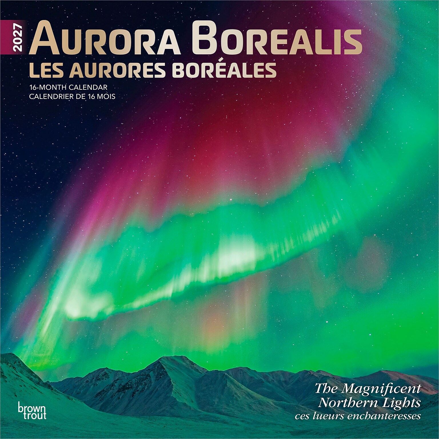 2027 BrownTrout Aurora Borealis 12 x 12 Monthly Wall Calendar (9798330711543)