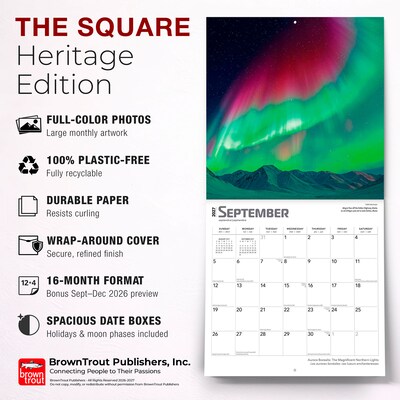 2027 BrownTrout Aurora Borealis 12" x 12" Monthly Wall Calendar (9798330711543)