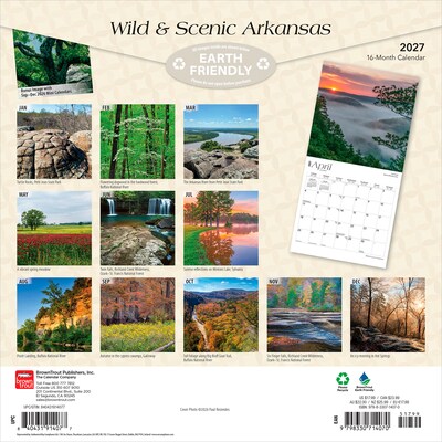 2027 BrownTrout Arkansas Wild & Scenic 12 x 12 Monthly Wall Calendar (9798330714070)