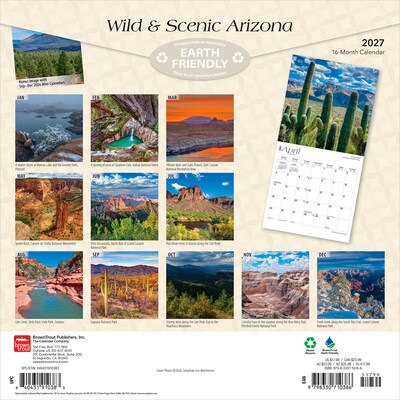 2027 BrownTrout Arizona Wild & Scenic 12 x 12 Monthly Wall Calendar (9798330710386)