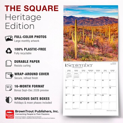 2027 BrownTrout Arizona Wild & Scenic 12" x 12" Monthly Wall Calendar (9798330710386)