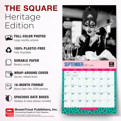 2027 BrownTrout Art of Drag 12" x 12" Monthly Wall Calendar (9798330715305)