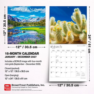 2027 BrownTrout California Nature 12" x 12" Monthly Wall Calendar (9798330710447)