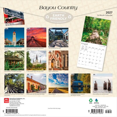 2027 BrownTrout Louisiana Places 12 x 12 Monthly Wall Calendar (9798330710393)