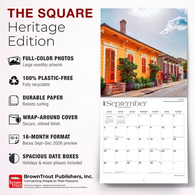 2027 BrownTrout Louisiana Places 12" x 12" Monthly Wall Calendar (9798330710393)