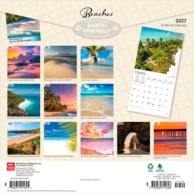 2027 BrownTrout Beaches 12 x 12 Monthly Wall Calendar (9798330711628)