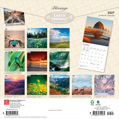 2027 BrownTrout Blessings 12 x 12 Monthly Wall Calendar (9798330711475)