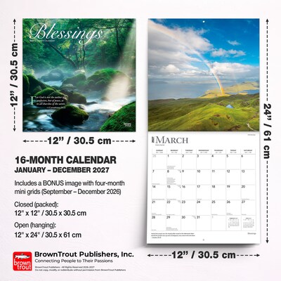 2027 BrownTrout Blessings 12" x 12" Monthly Wall Calendar (9798330711475)