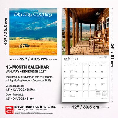 2027 BrownTrout Montana Places 12" x 12" Monthly Wall Calendar (9798330710409)
