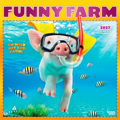 2027 BrownTrout Avanti Funny Farm 12 x 12 Monthly Wall Calendar (9798330712984)