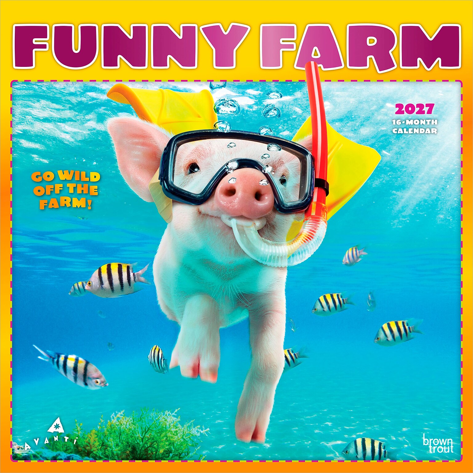 2027 BrownTrout Avanti Funny Farm 12 x 12 Monthly Wall Calendar (9798330712984)