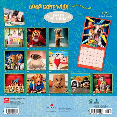 2027 BrownTrout Avanti Dogs Gone Wild 12 x 12 Monthly Wall Calendar (9798330712960)