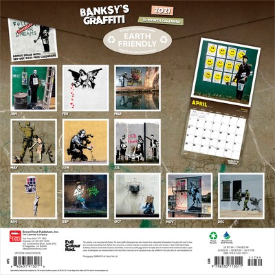2027 BrownTrout Banksys Graffiti 12 x 12 Monthly Wall Calendar (9798330713011)